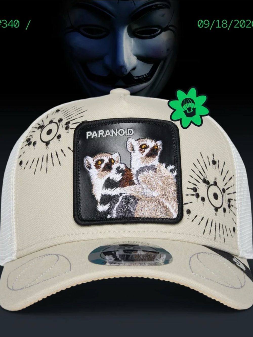 Goorin Bros. "G-Anon" Paranoid. White Mesh SnapBack NWT. Pre-Order.
